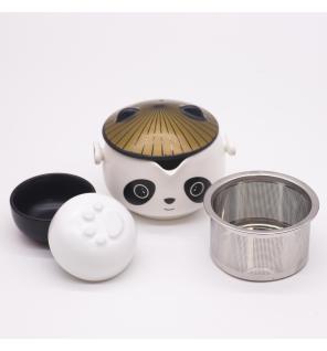 Set de tetera-Panda - Dos tazas & Estuche de viaje