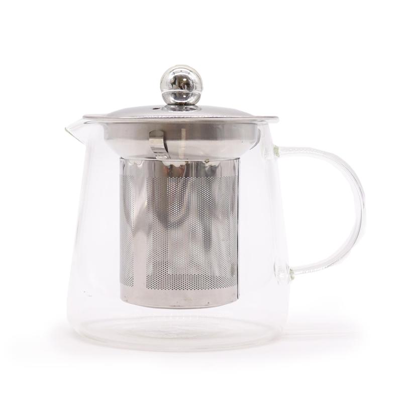 Tetera con infusor de vidrio - Forma de petaca - 350ml