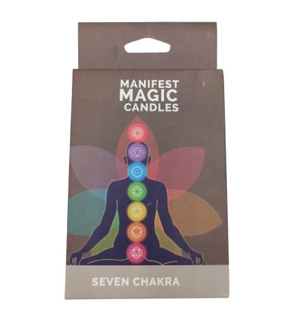 Velas del Manifiesto de los Siete Chakras (paquete de 7)