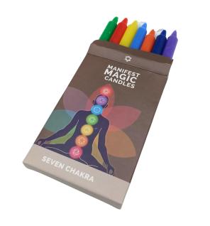 Velas del Manifiesto de los Siete Chakras (paquete de 7)