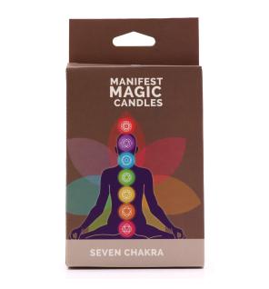 Velas del Manifiesto de los Siete Chakras (paquete de 7)