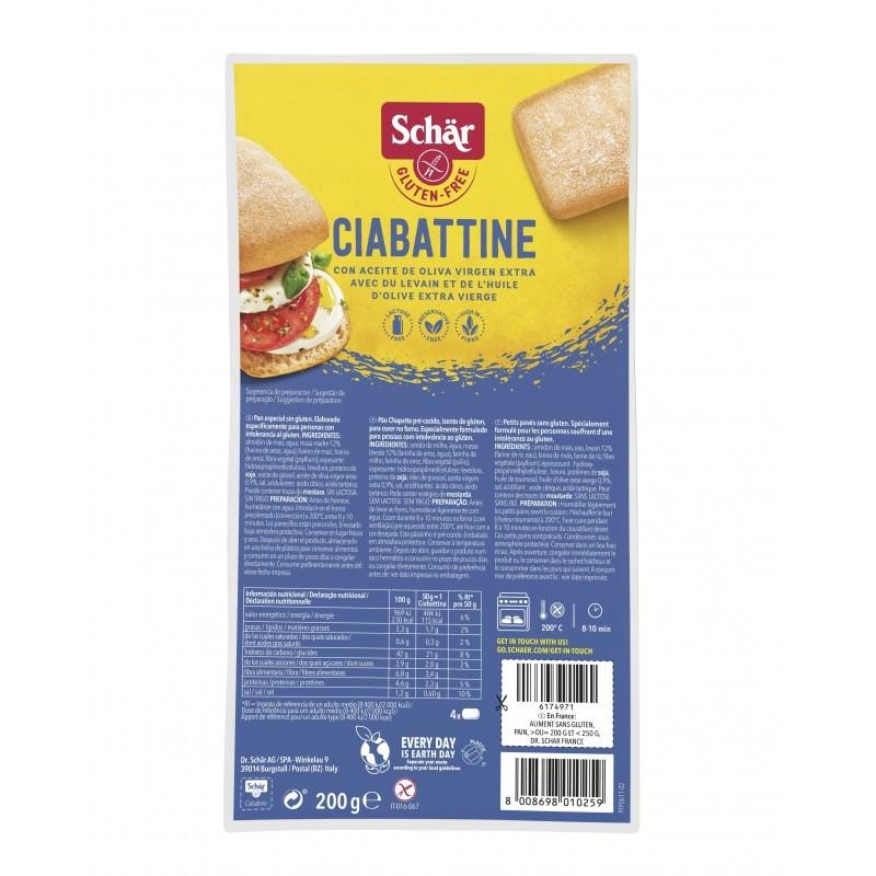 Ciabattine pan chapata 4x50g Schar