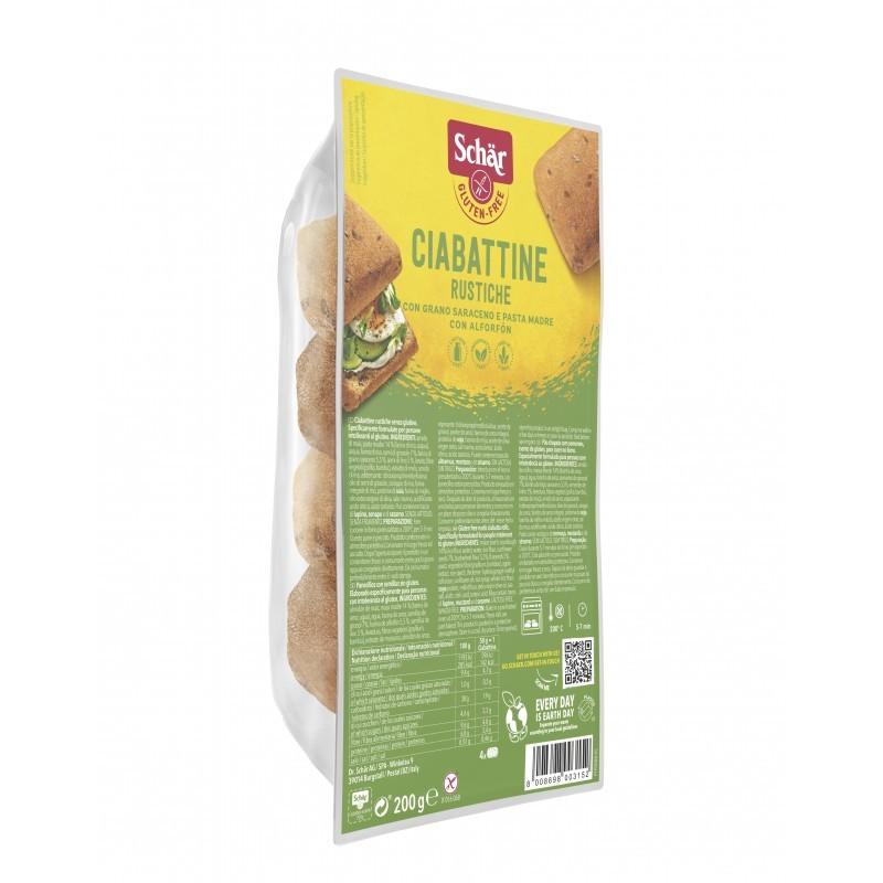 Ciabattine pan chapata rustica 4x50g Schar