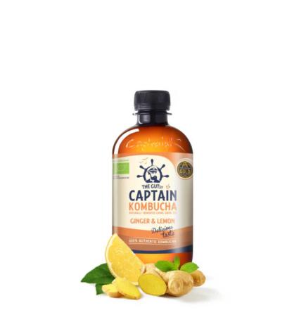 Kombucha Ginger & Lemon Bio 400ml Captain Kombucha