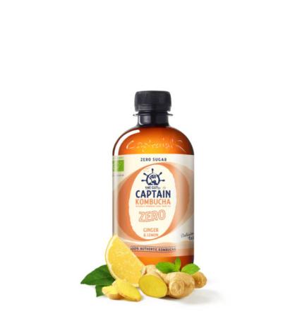 Kombucha ZERO Ginger & Lemon Bio 400ml Captain Kombucha