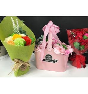Cesta ramo de flores jabón - Lila