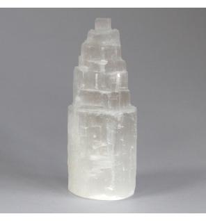 Torre de selenita natural - 10 cm