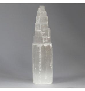 Torre de selenita natural - 20 cm