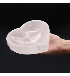 Cuenco de corazón de selenita - 15cm