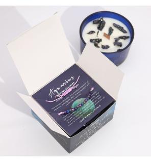 Vela de cristal del zodiaco con pulsera de piedras preciosas - Aquarious