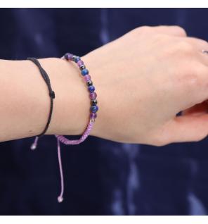 Vela de cristal del zodiaco con pulsera de piedras preciosas - Aquarious