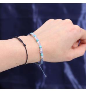 Vela de Cristal del Zodiaco con Pulsera de Piedras Preciosas - Piscis