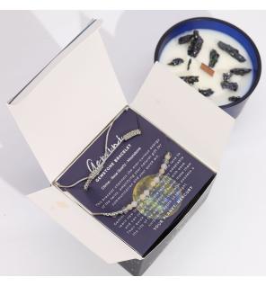 Vela de Cristal del Zodiaco con Pulsera de Piedras Preciosas - Géminis