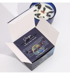 Vela de Cristal del Zodiaco con Pulsera de Piedras Preciosas - Virgo