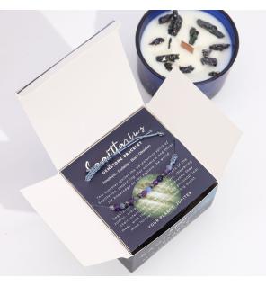 Vela de Cristal del Zodiaco con Pulsera de Piedras Preciosas - Sagitario
