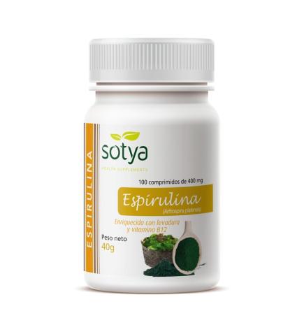 Espirulina 400mg 100 comprimidos Sotya