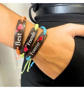 Pulseras de la Amistad Hechas a Mano - Amigos con Estampado de Coco (surtido)