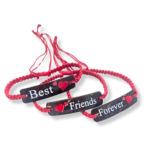 Pulseras de la Amistad Hechas a Mano - Amigos con Estampado de Coco (surtido)