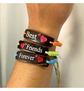 Pulseras de la Amistad Hechas a Mano - Amigos con Estampado de Coco (surtido)
