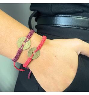 Pulseras de la Amistad Hechas a Mano - Moneda Feng Shui de la Suerte (surtido)