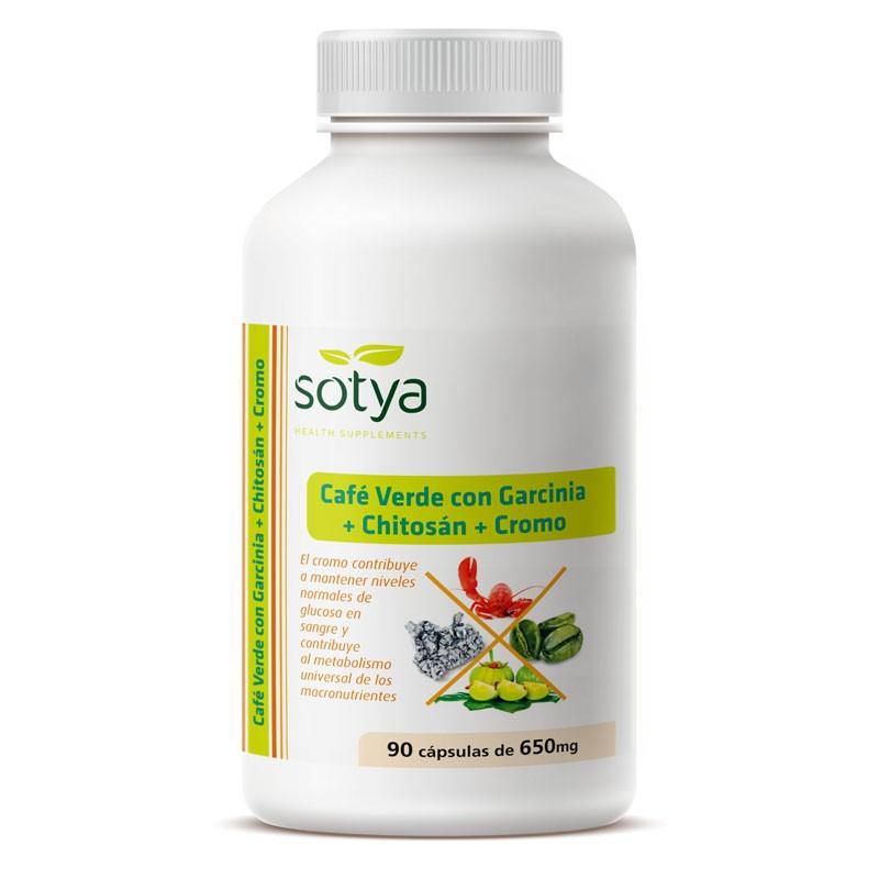 Cafe verde, garcinia, chitosan y cromo 650mg 90 capsulas Sotya