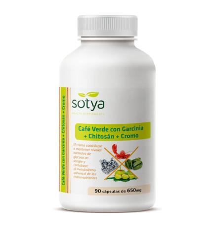 Cafe verde, garcinia, chitosan y cromo 650mg 90 capsulas Sotya