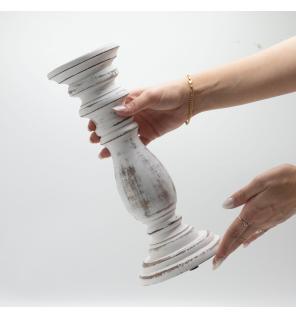 Candelero Clásico - Blanco - 30x10cm - Mediano