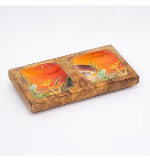 Bandeja doble 20x10x2.5cm - Diseño seta Granate