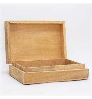 Caja rectangular grande 21.5x14x6.3cm - Cara de Buda Blanco