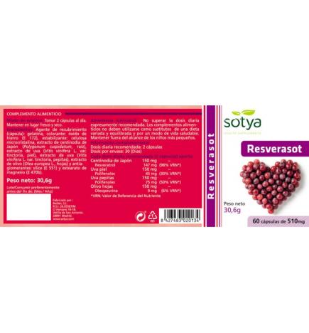 Resverasot 510mg 60 capsulas Sotya