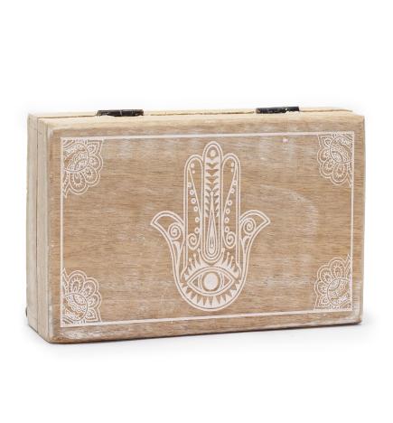 Caja rectangular grande 21.5x14x6.3cm - Hamsa Blanco