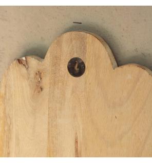 Placa de pared Mano de Hamsa en madera de Mango - Blanco