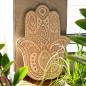 Placa de pared Mano de Hamsa en madera de Mango - Blanco