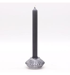 Portavelas reversible con diseño de flor para cena / vela de té - Gris medianoche