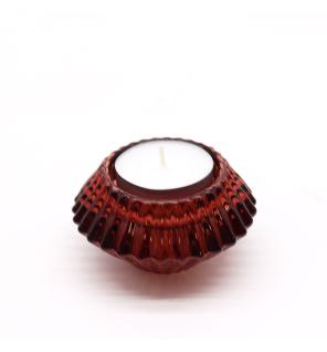 Portavelas reversible con diseño de flor para cena / vela de té - Rojo vampiro