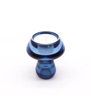Portavelas reversible con diseño de seta para cena / vela de té - Azul real