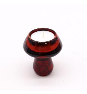 Portavelas reversible con diseño de seta para cena / vela de té - Rojo Vampiro