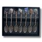 Set de 7 Cucharas de Bruja de Cristal con Piedra Preciosa de Bronce