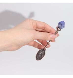 Set de 7 Cucharas de Bruja de Cristal con Piedra Preciosa de Bronce