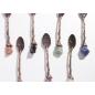 Set de 7 Cucharas de Bruja de Cristal con Piedra Preciosa de Bronce
