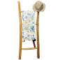 Colección Nómada Sari Mediterráneo - Pareo - Diseño del Ojo Maligno en Blanco, Azul y Oro