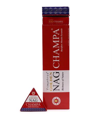 Conos de Incienso Jumbo Dorado Nag - Champa Reflujo 42g