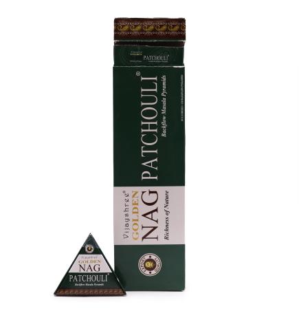Conos de Incienso Jumbo Nag Dorado - Patchouli Reflujo 42g