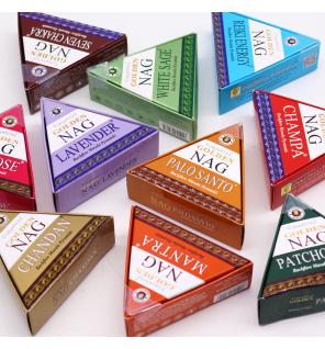 Conos de Incienso Jumbo Nag Dorado - Palo Santo Reflujo 42g