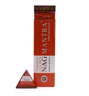 Conos de Incienso Jumbo Dorado Nag - Mantra Reflujo 42g
