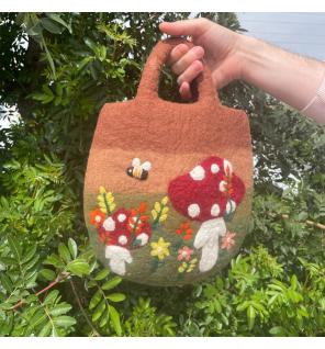Bolsa de fieltro para jardín de setas - 35 x 27 cm