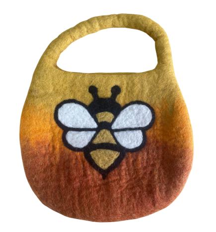 Bolsa de abejas de fieltro al agua - Un asa con imán - Naranja amanecer