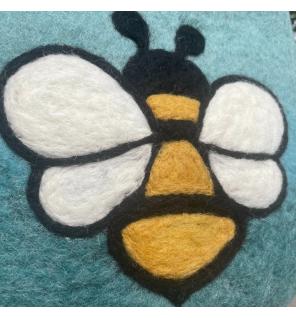 Bolsa de fieltro para abejas - Un asa con imán - Azul y verde