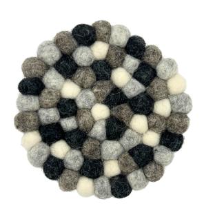 Posavasos redondos de fieltro de 10 cm, color gris multicolor (juego de 4)