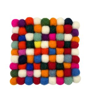 Posavasos cuadrados de fieltro de 10 cm, color gris multicolor (juego de 4)